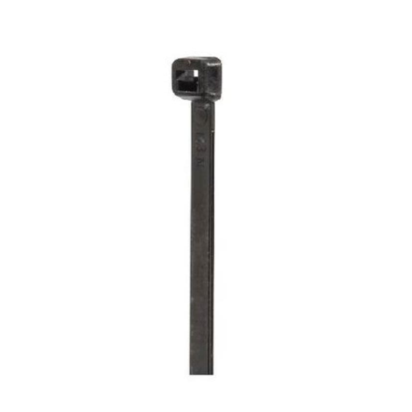 NSi 7500 1-Piece Bent Tail Cable Tie, 7-1/2 in L x 0.187 in W x 0.052 in THK, Nylon 6.6, UV Black